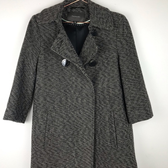 Tahari Wool Blend Trench Coat 6 - Picture 6 of 8